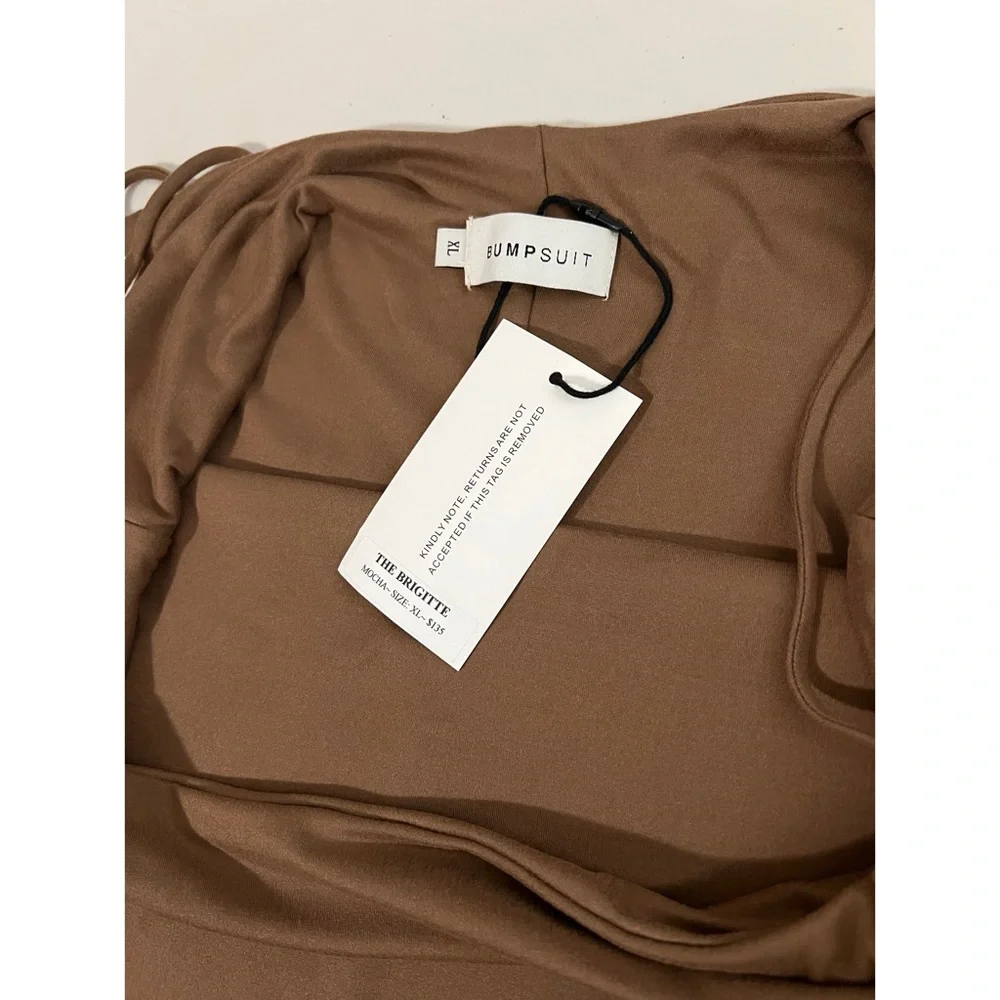 BUMPSUIT The Brigitte Maternity Midi Dress in Mocha Size XL - Picture 4 of 11
